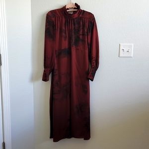Maroon Midi Dress